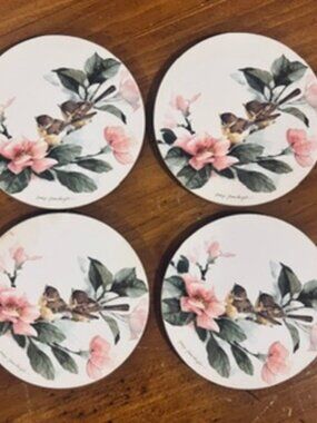 vintage cork-backed ceramic/porcelain drink coasters